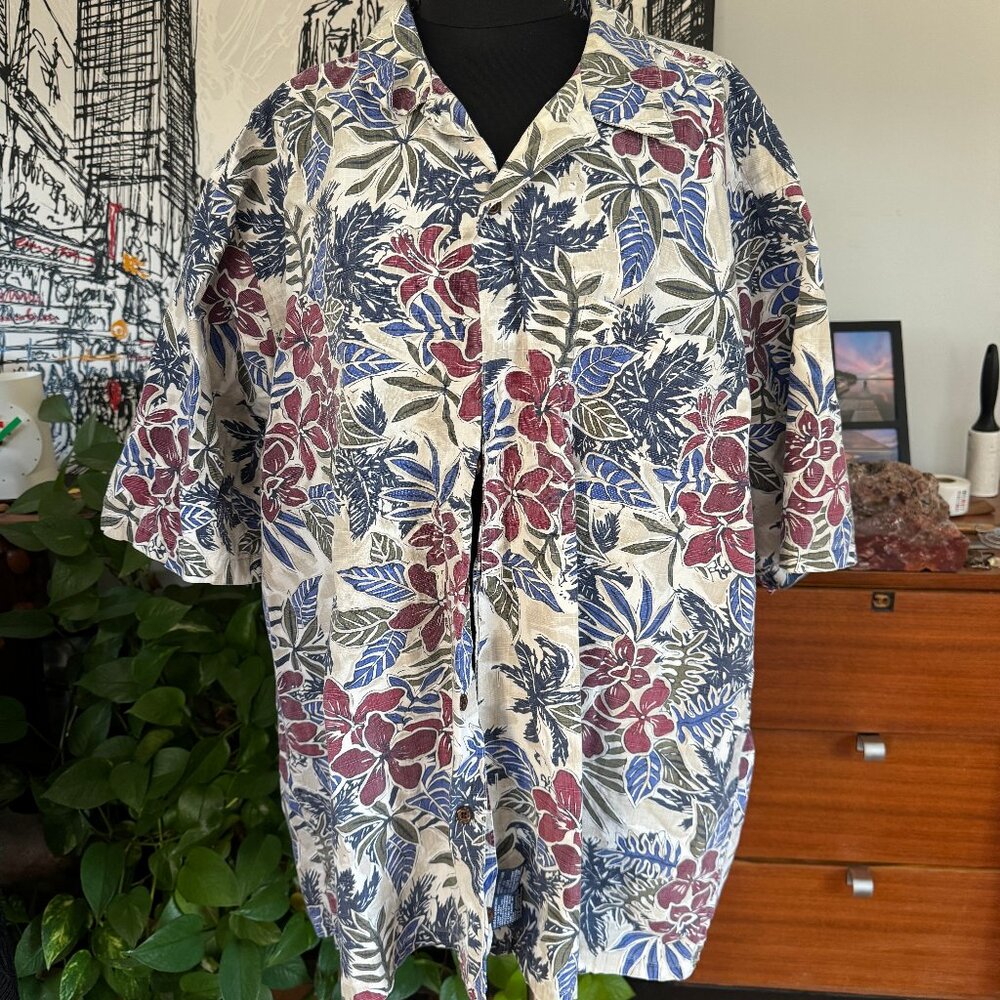 Nautica Floral Men's Shirt Button Down Short Sleeve XXL